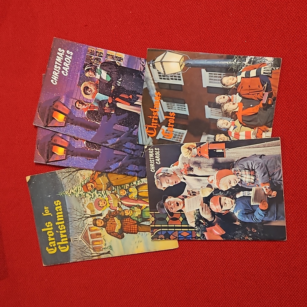 Lot of 5 vintage bank promo Christmas Holiday song booklets 3 designs EUC